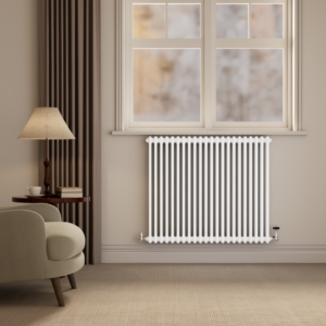 Beige Grey Horizontal Smart Electric Radiator with Wi-Fi Thermostat - 1200W - H600xW1000mm - Bathroom Safe