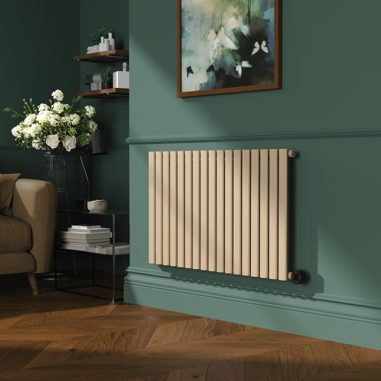 Elk Brown Horizontal Smart Electric Radiator with Wi-Fi Thermostat - 1200W - H600xW1000mm - Bathroom Safe