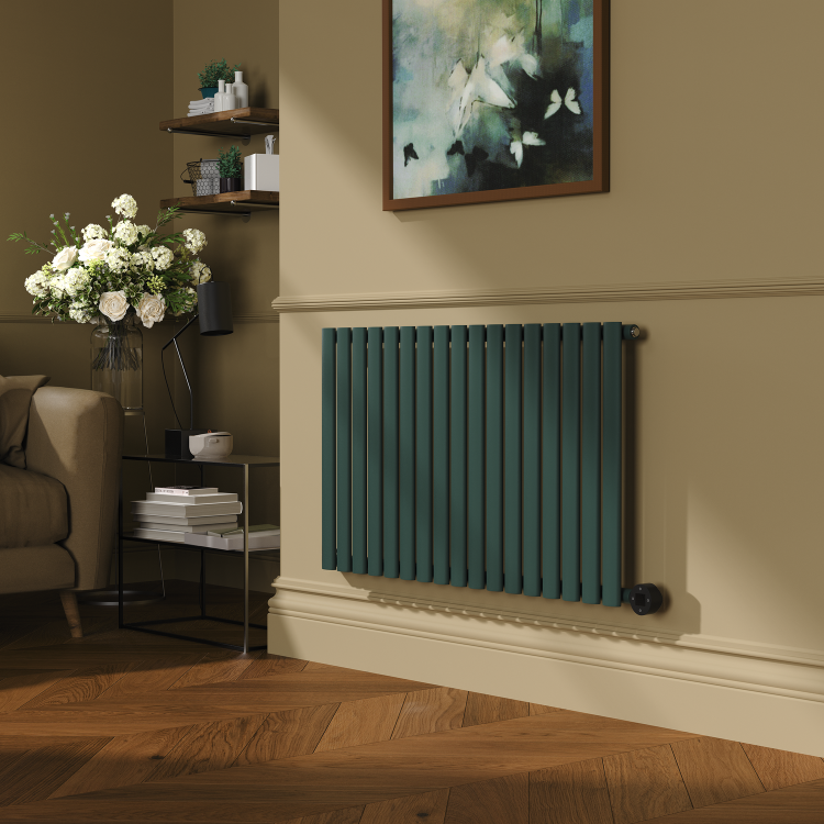 Sorrento Anthracite Horizontal Oval Designer Radiator 800x1593mm Double Panel 8218 BTU