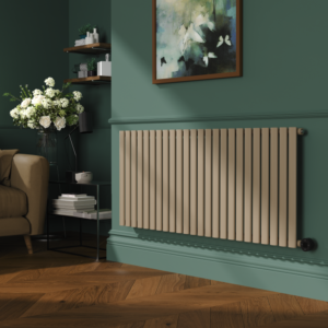 Beige Grey Horizontal Smart Electric Radiator with Wi-Fi Thermostat - 2000W - H600xW1410mm - Bathroom Safe