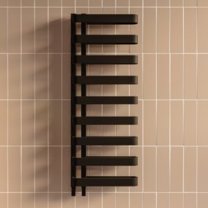 Black Designer Curved Towel Radiator 1300 x 500mm - Ordos
