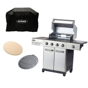 Outback Jupiter 4 Burner Hybrid S/S with Utility Basket Cover + Access