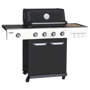 Outback Jupiter 4 Burner Hybrid with Chopping Board – Black