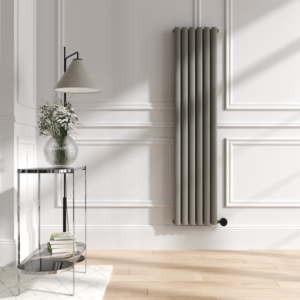 Smoked Stone Vertical Smart Electric Radiator with Wi-Fi Thermostat - 1200W - H1600xW354mm - Bathroom Safe