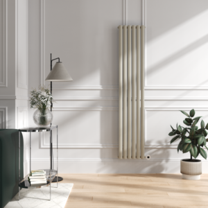 Linen Vertical Smart Electric Radiator with Wi-Fi Thermostat - 2000W - H1800xW354 - Bathroom Safe