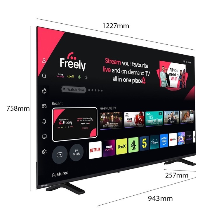 Toshiba 55UV1563DB 55 Smart 4K HDR LED TV – Dolby Vision & Freely Streaming - Image 2