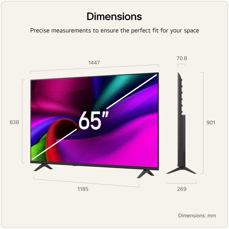 LG 65NU900B6LA 65" 4K UHD Nano AI Smart TV with HDR10 Pro webOS & AI Upscaling - Image 4