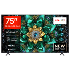 TCL 75Q6C-UK 75-Inch 4K QD-Mini LED Smart TV – HDR10+ Dolby Vision IQ 144Hz Google TV