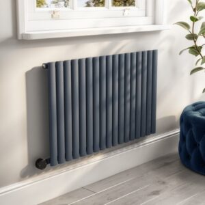 Reggio Salt & Pepper Horizontal Double Column Traditional Radiator 600x1010mm 3462 BTU - Cast Iron Style