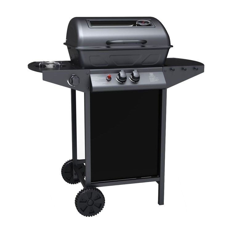 Boss Grill Louisiana - 2 Burner Gas BBQ Grill with Side Burner - Black - Image 2