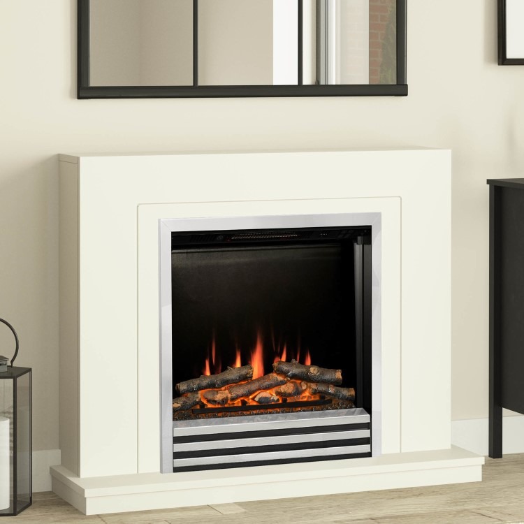 Be Modern Flare Colby White Freestanding Electric Fireplace Suite 38 Inch - Image 2