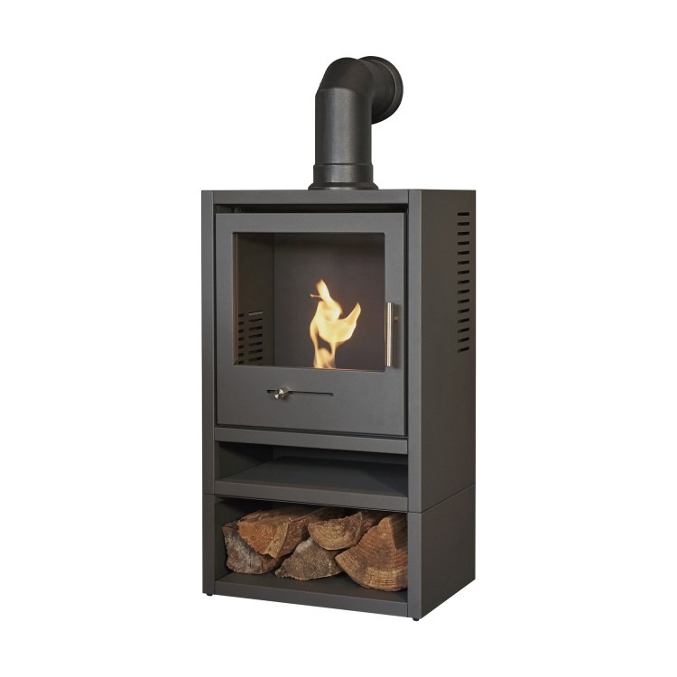 Bioethanol Wood Burning-Style Flueless Stove with Log Store - OKO S1 - Image 2