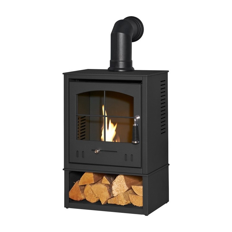 Bioethanol Wood Burning-Style Flueless Stove with Log Store - OKO S2 - Image 2