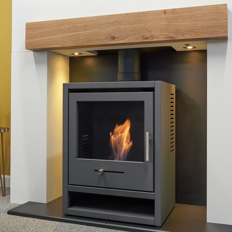 Prebuilt Media Wall with Bioethanol Log Burner-Style Fireplace - Acantha OKO S1 - Image 2