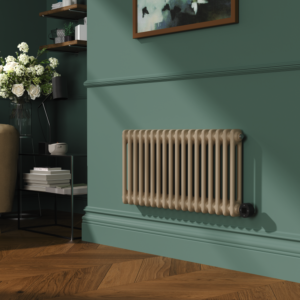 Beige Grey Horizontal Smart Electric Radiator with Wi-Fi Thermostat - 1200W - H400xW830mm - Bathroom Safe