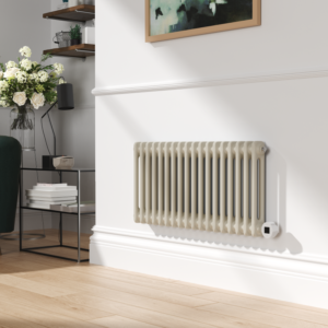 Linen Horizontal Smart Electric Radiator with Wi-Fi Thermostat - 1200W - H400xW830mm - Bathroom Safe