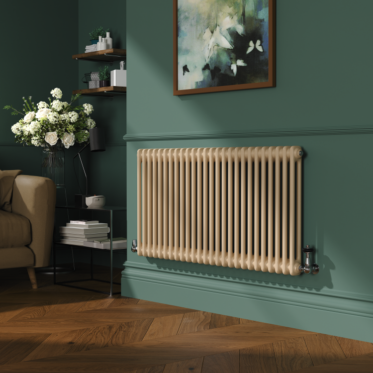 Reggio Elk brown Horizontal Double Column Traditional Radiator 600x1190mm 4091 BTU - Cast Iron Style - Image 2