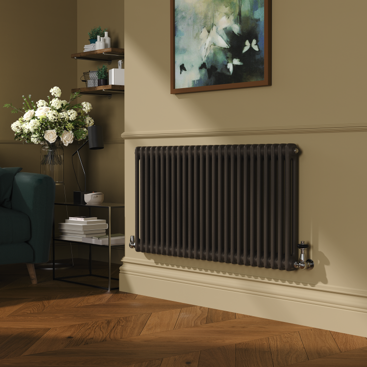 Reggio Russet Horizontal Double Column Traditional Radiator 600x1190mm 4091 BTU - Cast Iron Style - Image 2
