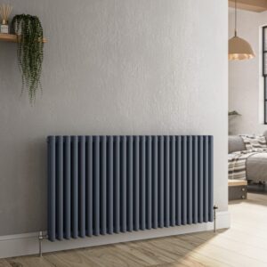 Reggio Salt & Pepper Horizontal Double Column Traditional Radiator 600x1010mm 3462 BTU - Cast Iron Style