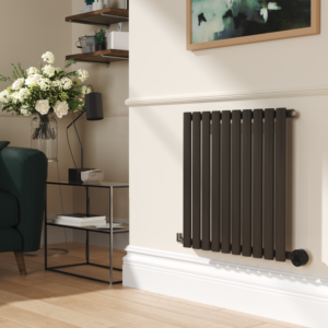 Russet Horizontal Smart Electric Radiator with Wi-Fi Thermostat - 600W - H600xW590mm - Bathroom Safe