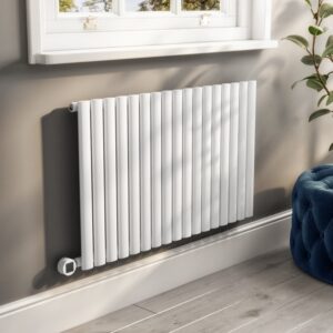 Reggio Salt & Pepper Horizontal Double Column Traditional Radiator 600x1010mm 3462 BTU - Cast Iron Style