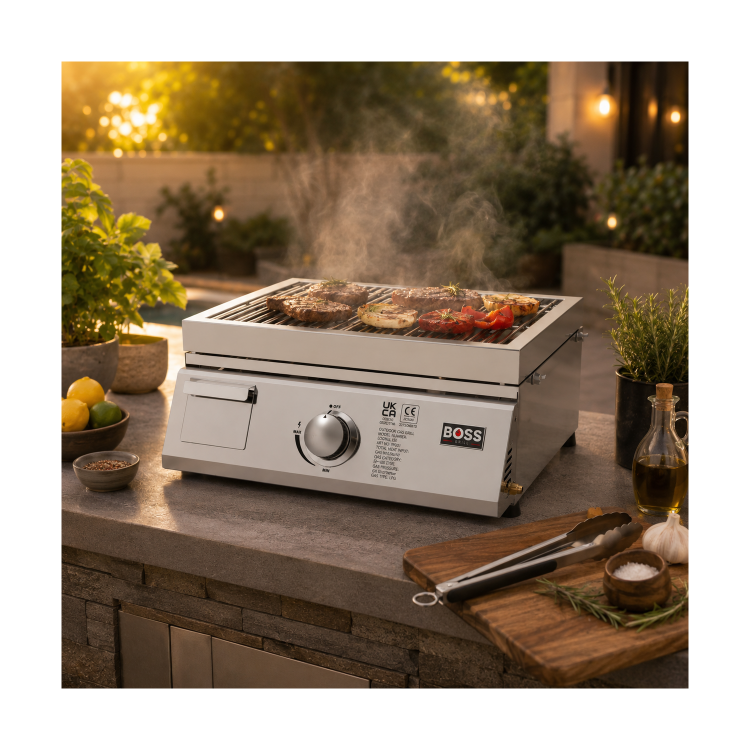 Boss Grill 3-in-1 Gas BBQ Griddle and Pizza Oven - Stainless Steel - Image 2