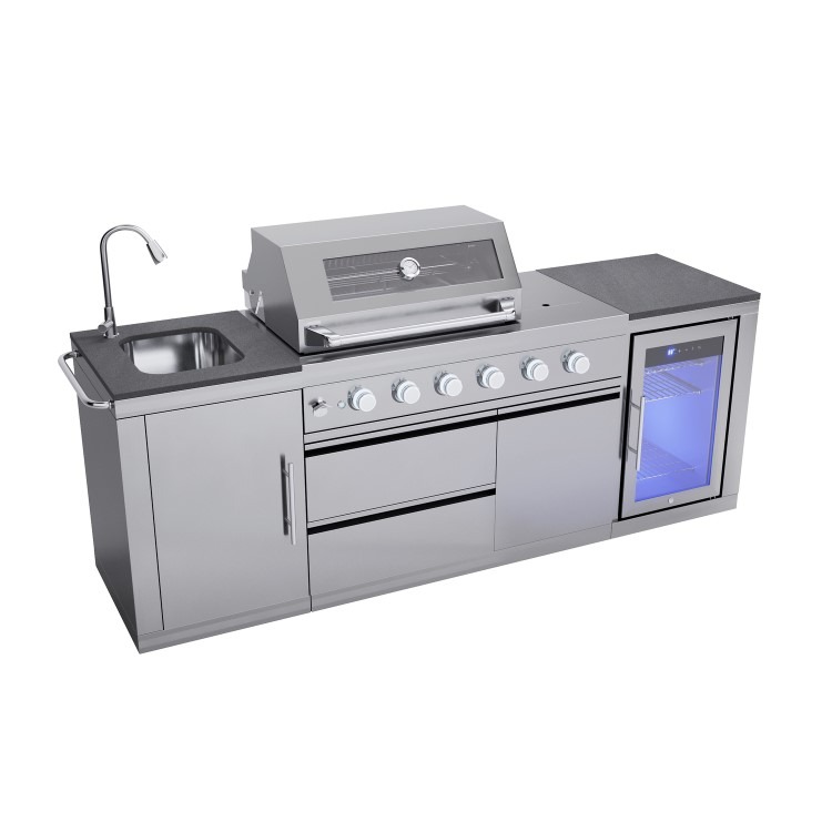 Monster Grill - Ultimate Outdoor Kitchen - 4 Burner Gas BBQ with Fridge and Sink - Image 2