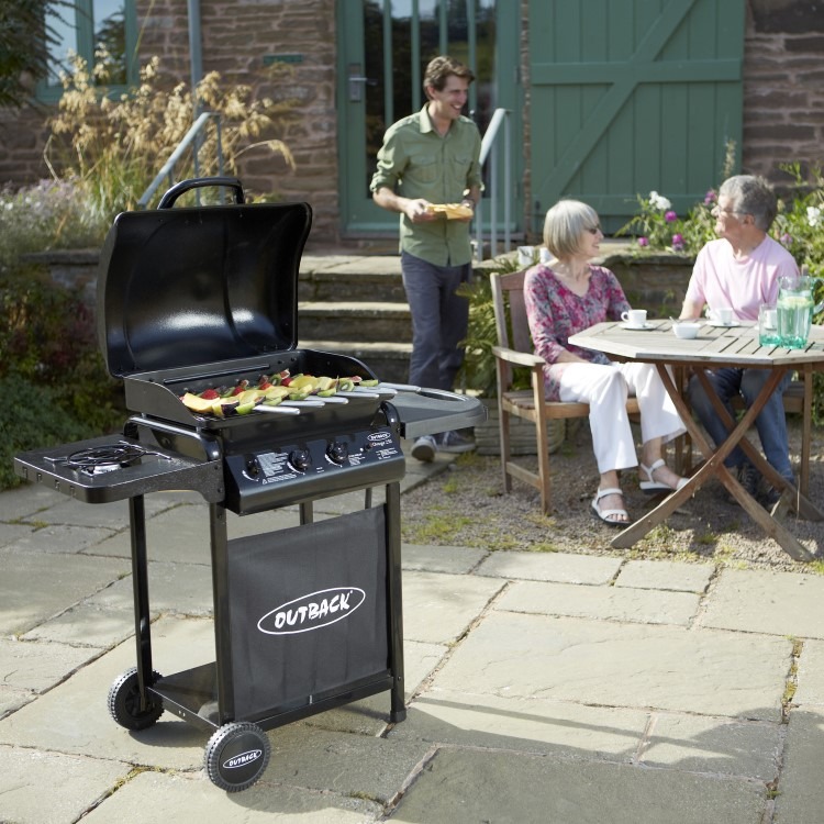 Outback Omega 2 Burner Gas BBQ - Black - Image 2