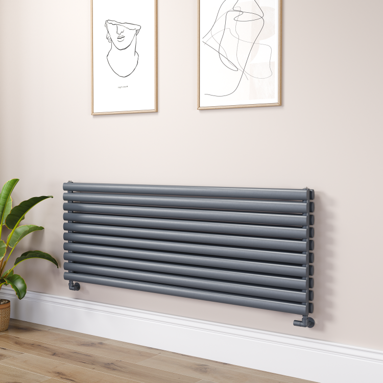 Riace White Horizontal Flat Designer Radiator 800x1020mm Double Panel 4948 BTU
