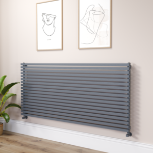 Ravello Linea Dark Grey Anthracite Square Designer Radiator 810x1800mm Single Panel 6570 BTU - Horizontal Bars