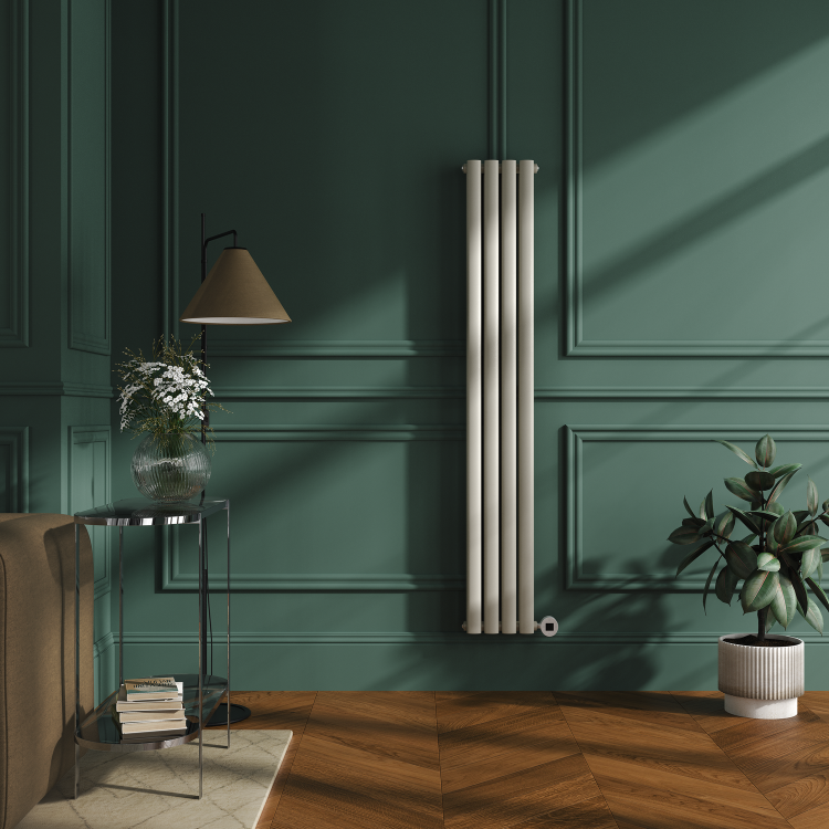 Linen Vertical Smart Electric Radiator with Wi-Fi Thermostat - 1200W - H1600xW236mm - Bathroom Safe - Image 3