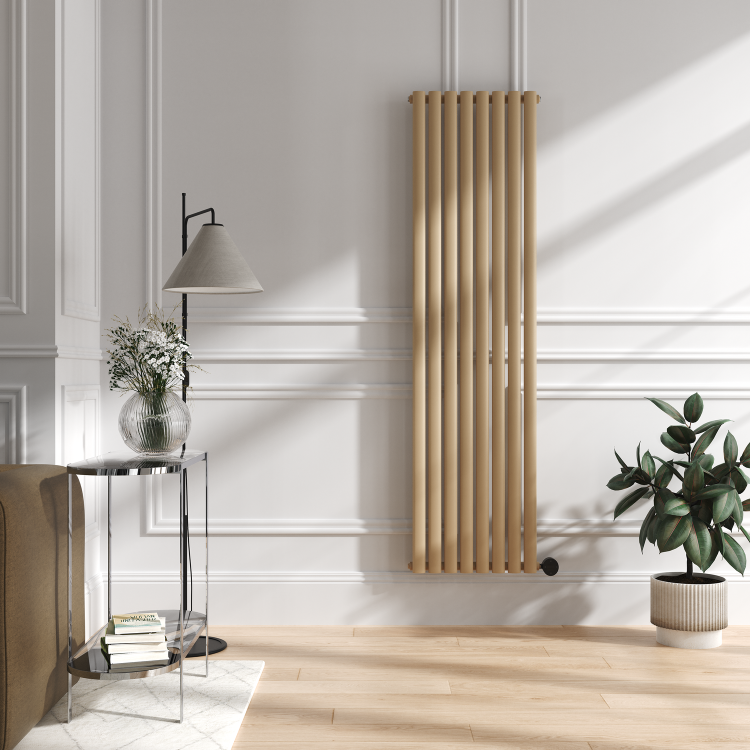 Elk Brown Vertical Smart Electric Radiator with Wi-Fi Thermostat - 2400W - H1800xW472 - Bathroom Safe - Image 2