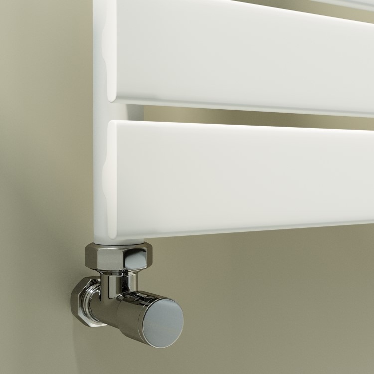 Riace White Vertical Flat Towel Radiator 1800x600mm Single Panel 3135 BTU - Image 2