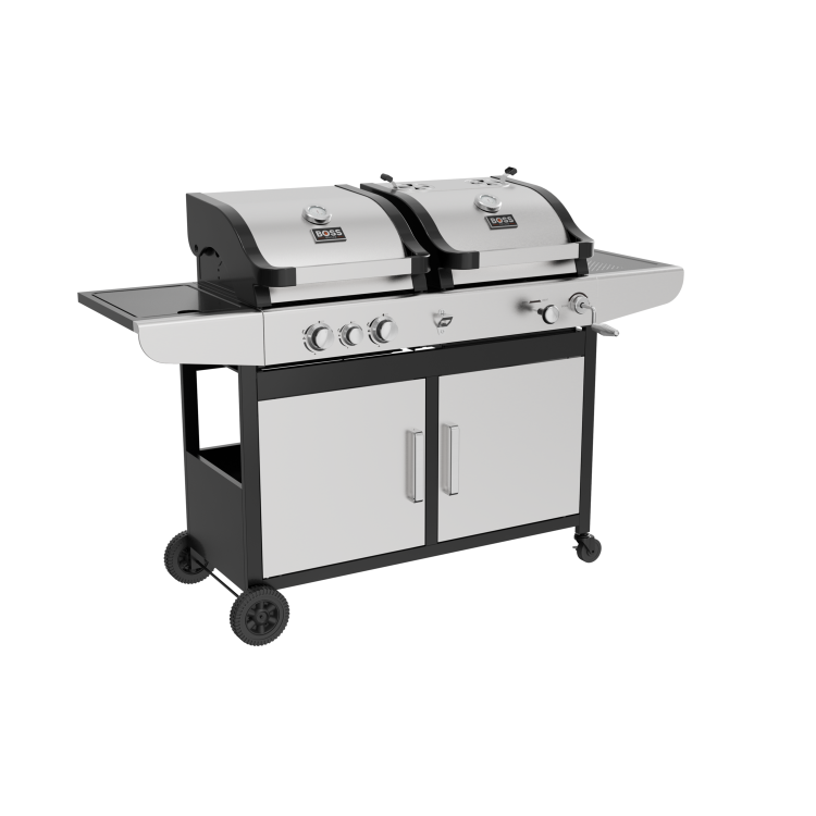 Boss Grill Premium Dual Fuel - 2 Burner Dual Fuel BBQ Grill with Side Burner - Stainless Steel - Image 2