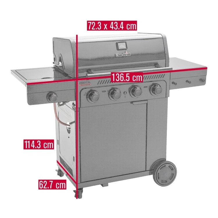 Char-Broil Essential 4G - 4 Burner Gas BBQ Grill - Black - Image 2