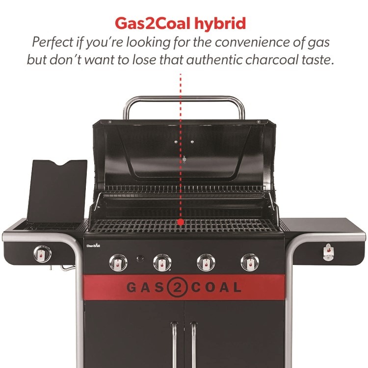 Char-Broil Gas2Coal 2.0 440 - 4 Burner Dual Fuel Gas & Charcoal BBQ Grill - Image 2