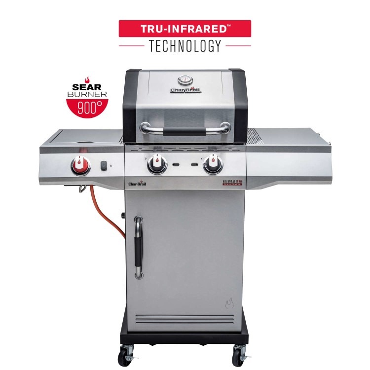 Char-Broil Advantage PRO S 2 - 2 Burner Gas BBQ Grill with Side Burner - Silver - Image 3
