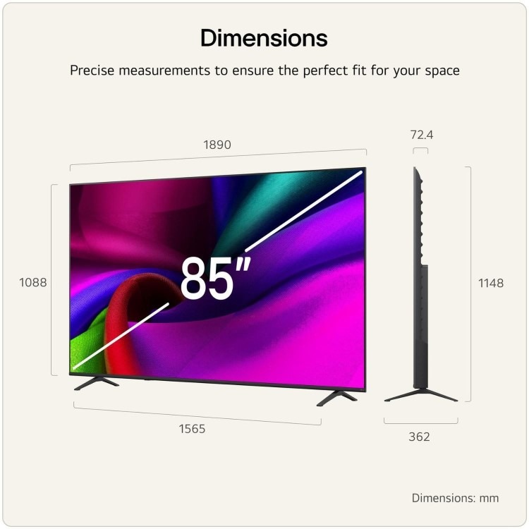 LG 85NU900B6LA 85" 4K UHD Nano AI Smart TV with HDR10 Pro webOS & AI Upscaling - Image 2
