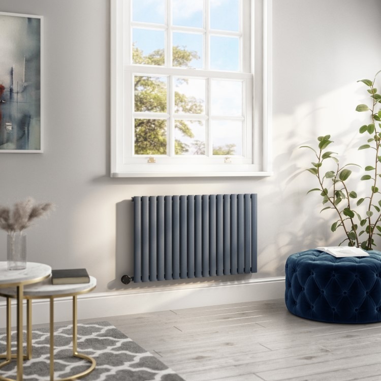 Anthracite Horizontal Smart Electric Radiator with Wi-Fi Thermostat - 1200W - H600xW1003mm - Bathroom Safe - Image 2