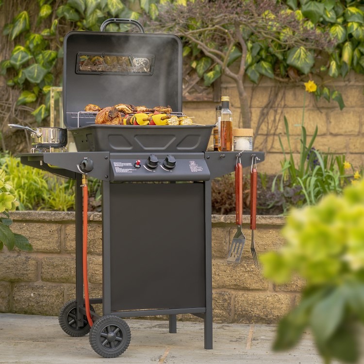 Boss Grill Louisiana - 2 Burner Gas BBQ Grill with Side Burner - Black - Image 3