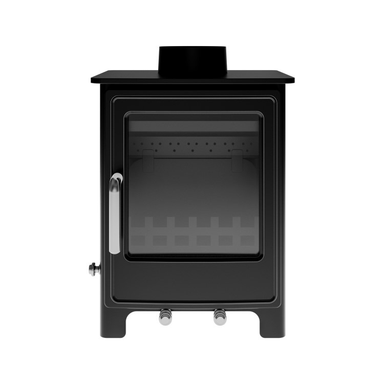 Cast Iron 5kW Log Burning Multi-Fuel Stove in Black - AmberGlo - Image 3