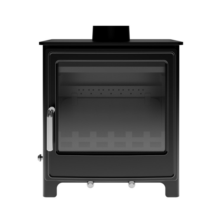 Cast Iron 8kW Log Burning Multi-Fuel Stove in Black - AmberGlo - Image 3