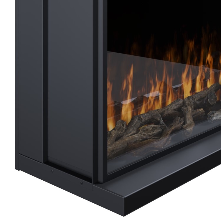 Black 3-Sided Inset Electric Media Wall Smart Fire Place - 40 Inch - AmberGlo - Image 3