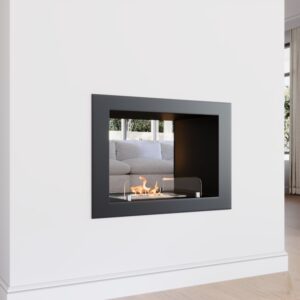 Double-Sided Bioethanol Fireplace in Black - 27 Inch - AmberGlo