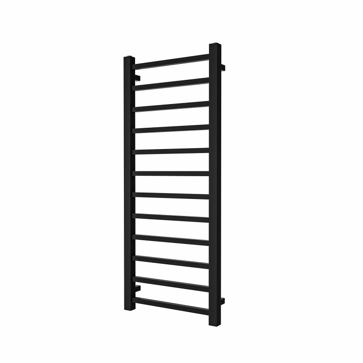 Black Towel Radiator 1200 x 500mm with Pipe Kit and Straight Valves - Sonoran - Image 4