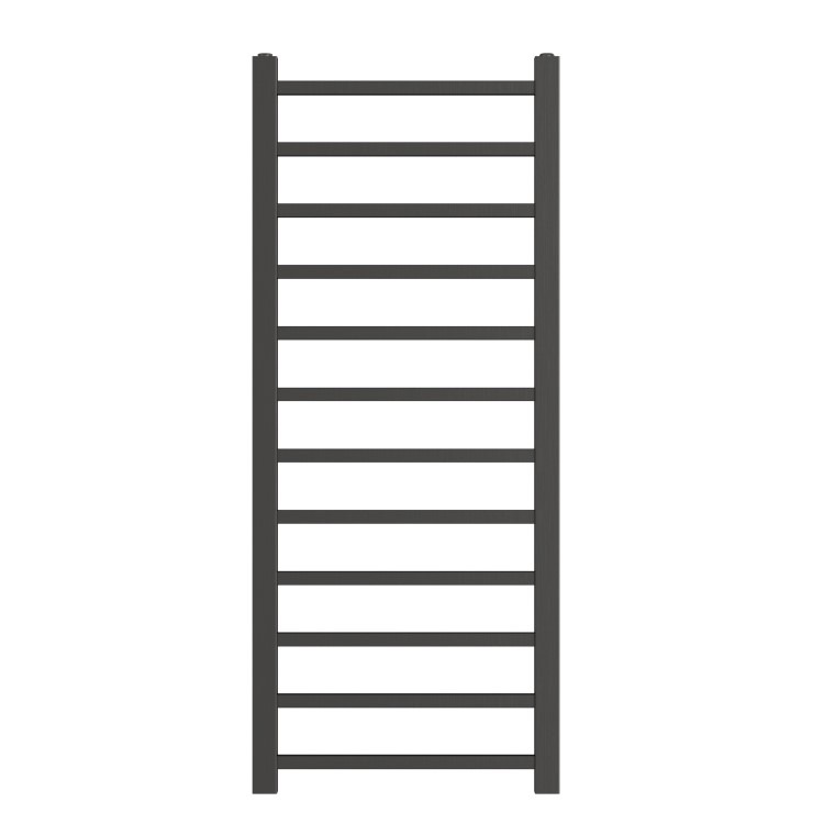 Gunmetal Grey Towel Radiator 1200 x 500mm with Pipe Kit and Straight Valves - Sonoran - Image 8