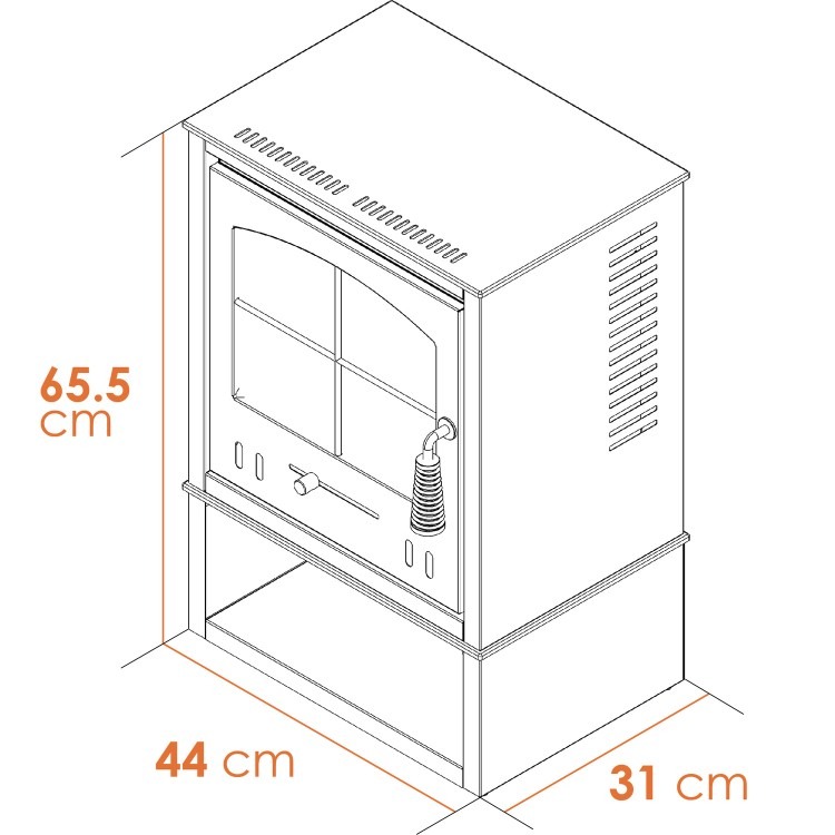 Bioethanol Wood Burning-Style Flueless Stove with Log Store - OKO S2 - Image 4