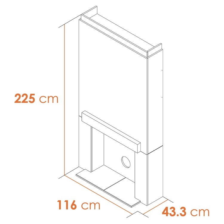Prebuilt Media Wall with Bioethanol Log Burner-Style Fireplace - Acantha OKO S1 - Image 3
