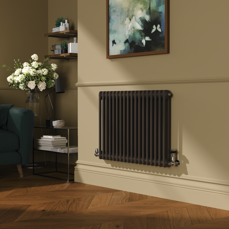 Reggio Russet Horizontal Double Column Traditional Radiator 600x830mm 2832 BTU - Cast Iron Style - Image 2