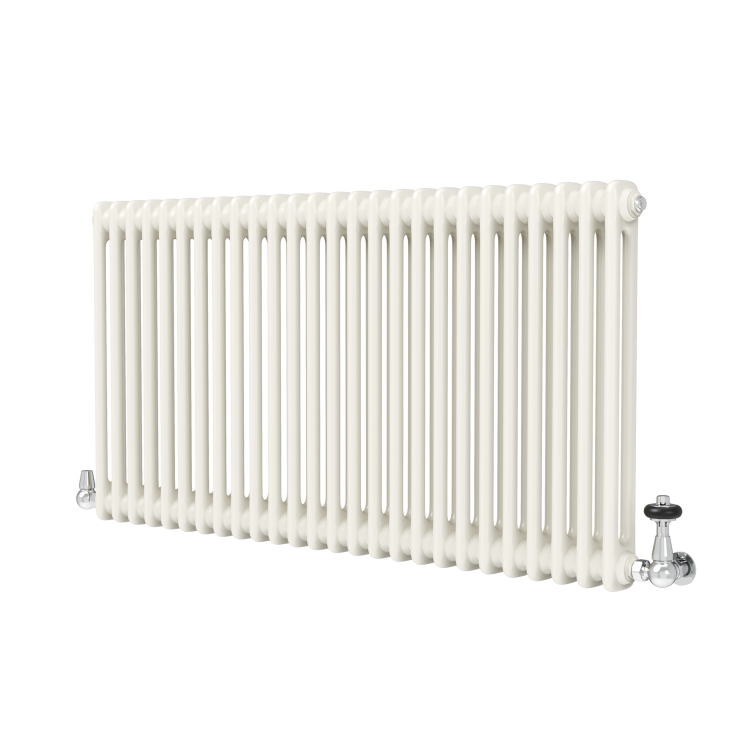 Reggio Linen Horizontal Double Column Traditional Radiator 600x1190mm 4091 BTU - Cast Iron Style - Image 3